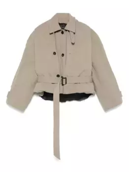 Тренч с капюшоном BALENCIAGA, нейтральный