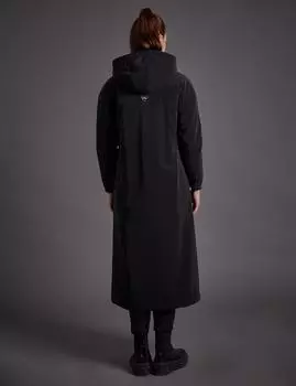 Тренч с капюшоном черная Kayra