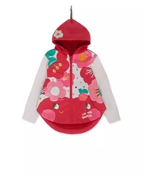 Тренч с капюшоном и принтом для девочки Tuc tuc, красный