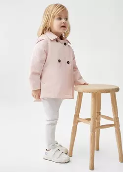 Тренч с капюшоном MANGO, розовый