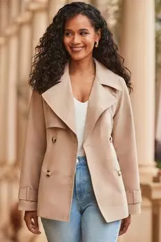 Тренч с карманами Sosandar, бежевый