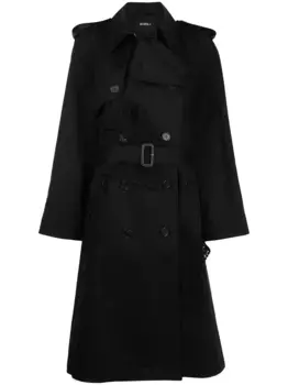 Тренч с кружевной вставкой Goen.J, черный