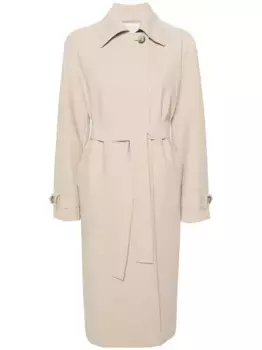 Тренч с отложным воротником и поясом Harris Wharf London, нейтральный