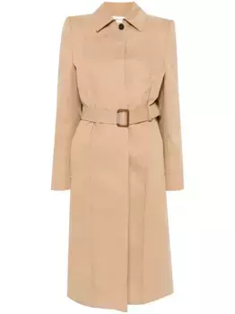 Тренч с поясом Alexander McQueen, коричневый