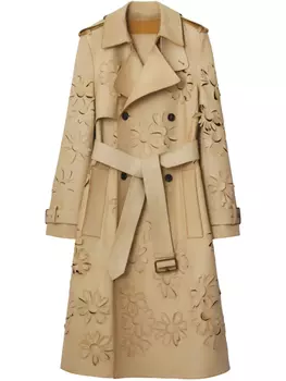 Тренч с поясом Burberry, нейтральный