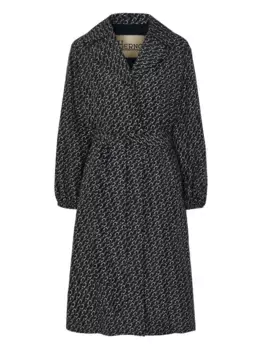 Тренч с поясом и принтом Herno, синий