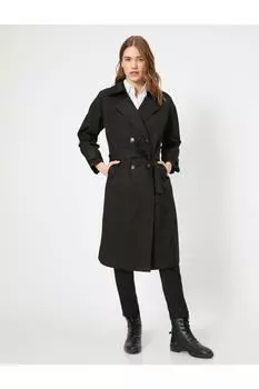 Тренч с пуговицами Koton, черный