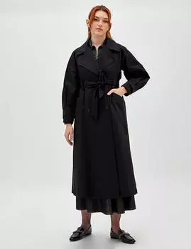 Тренч с широкими лацканами Черный Kayra