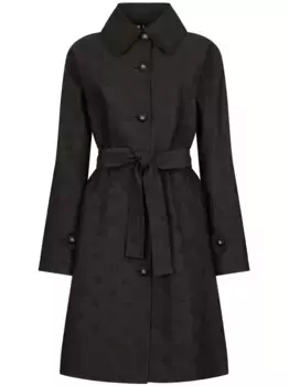 Тренч с жаккардовым логотипом и поясом DOLCE & GABBANA, черный
