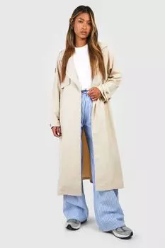 Тренч свободного кроя boohoo, бежевый