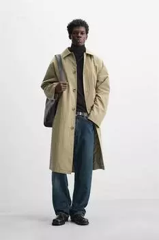 Тренч свободного покроя ZARA, песочный