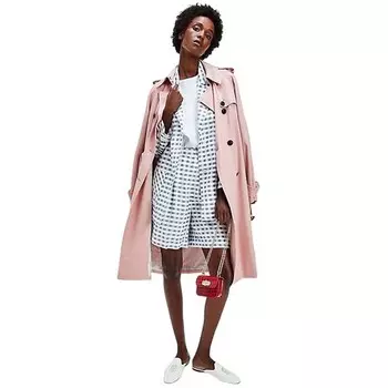 Тренч Tommy Hilfiger Belted Double Breasted, розовый