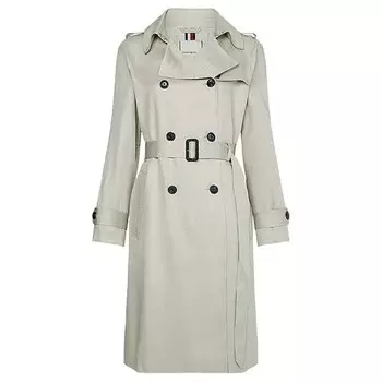 Тренч Tommy Hilfiger Belted Double Breasted, серый