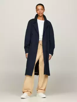 Тренч Tommy Hilfiger "TENCEL BLEND FLUID TRENCH", с металлической этикеткой, цвет Desert Sky