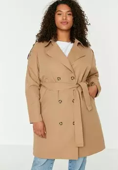 Тренч Trendyol Curve, коричневый