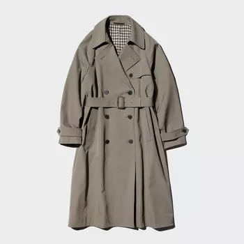 Тренч Uniqlo свободного кроя Unisex, 33 хаки