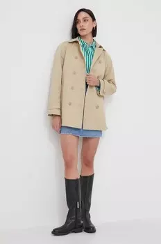 Тренч United Colors of Benetton, бежевый