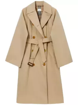 Тренч в клетку BURBERRY, нейтральный