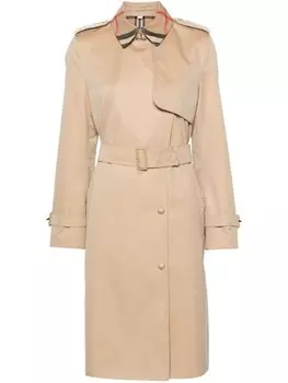 Тренч в клетку House Check Burberry, нейтральный цвет