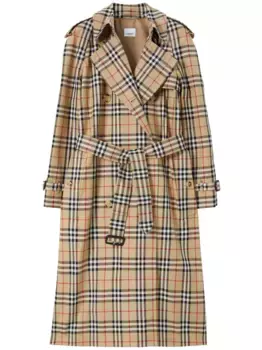 Тренч в клетку Vintage Check BURBERRY, нейтральный