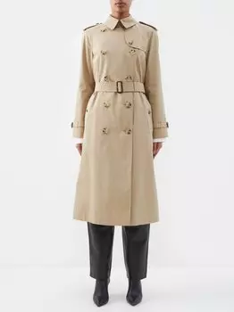 Тренч waterloo из хлопка и габардина Burberry, бежевый