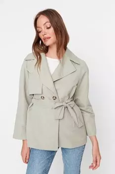 Тренч - Зеленый - Базовый Trendyol
