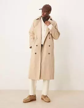 Тренчкот ASOS DESIGN цвета «камень»