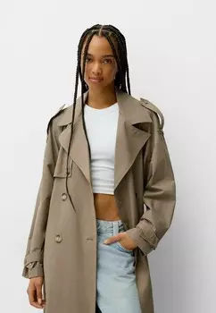 Тренчкот Bershka, песочный