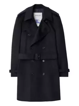 Тренчкот с поясом BURBERRY, синий