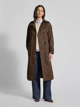 Тренчкот с завязывающимся поясом модель «Мира» My Essential Wardrobe, темно-коричневый