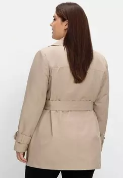 Тренчкот Sheego, серо-коричневый