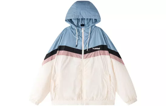 Тренчкот унисекс Hummel, белый/темно-синий