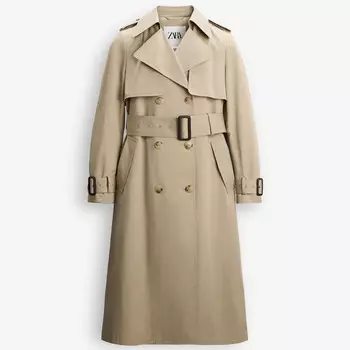 Тренчкот Zara by Carlyne Cerf Water-repellent, серо-бежевый