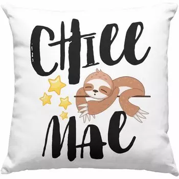 Тренд - Chill Mal Забавная декоративная подушка с наполнителем 40x40 для офисной работы Коллега Мужчины Женщины Декоративная подушка с наполнителем 40x40 Детские поговорки ленивца (зеленый) Trendation