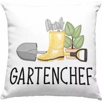 Тренд - Декоративная подушка Garden Chef с наполнителем 40х40 Подарок Садовнику Садоводство Хобби Садовая декоративная подушка с наполнителем 40х40 Хобби Садовник Забавный (синий) Trendation