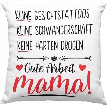 Тренд - Декоративная подушка ко Дню матери с наполнителем 40х40 Подарок ко Дню матери Без татуировок на лице Нет беременности Декоративная подушка для мамы с наполнителем 40х40 Подарочная надпись (зеленая) Trendation