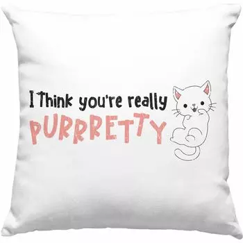 Тренд - Декоративная подушка ко Дню святого Валентина с наполнителем 40 х 40 см. Подарок для него и ее забавного владельца кошки. Идея подарка. Кружка для парня, девушки, влюбленных пар (зеленая) Trendation