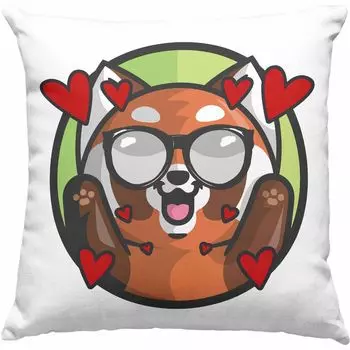 Тренд - Декоративная подушка Love Panda с наполнителем 40 x 40 см. Идея детского подарка для мальчиков и девочек с забавным рисунком для мальчиков (синий) Trendation