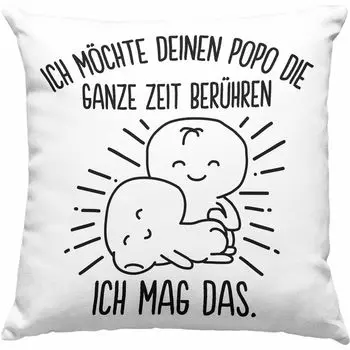 Тренд - Декоративная подушка с наполнителем 40х40 для девушки Забавный подарок на День святого Валентина Идея для пар Декоративная подушка с наполнителем 40х40 С надписью «Любовь, муж, прикоснись к попке» (синий) Trendation