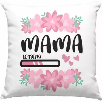 Тренд - Mama Loading Декоративная подушка с наполнителем 40х40 Розовый Подарок Беременность Декоративная подушка с наполнителем 40х40 Объявление о беременности (серый) Trendation