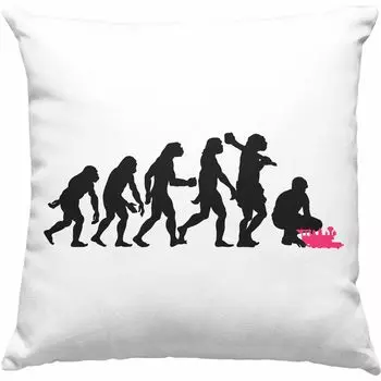 Тренд - Модель Железнодорожная подарочная декоративная подушка с наполнителем 40 х 40 см Идея подарка с надписью Дедушке Пенсионеру Паровоз Железнодорожное сердцебиение (розовый) Trendation