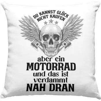 Тренд - Подарок мотоциклисту для мужчин Мотоциклетная декоративная подушка с наполнителем 40х40 Декоративная подушка с надписью с наполнителем 40х40 для мужчин-байкеров (серый) Trendation