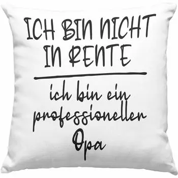 Тренд - Профессиональный подарок дедушке на пенсию Декоративная подушка с наполнителем 40x40 Дедушка (серый) Trendation