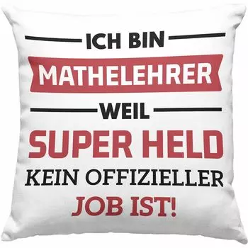 Тренд - Учитель математики Декоративная подушка с наполнителем 40х40 Математик Декоративная подушка с наполнителем 40х40н с надписью Забавная декоративная подушка с наполнителем 40х40 Подарок Супергерой (Розовый) Trendation