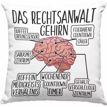 Тренд - Закон Декоративная подушка с наполнителем 40 x 40 см Подарок Высказывание Юриста Идея подарка Юрист Изучает Закон Смешные Высказывания (Розовый) Trendation