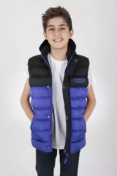 Трендовый пуховик с вышивкой Boy's Stranger Ak216162 ahengim, черный