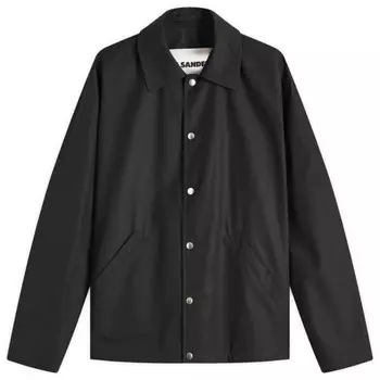 Тренерская куртка из хлопка с логотипом Jil Sander, черный