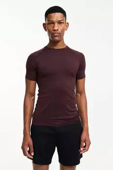 Тренировочная футболка drymove muscle fit pro H&M, бургундия