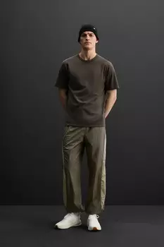 Тренировочная футболка из смешанного хлопка ZARA, темно-коричневый