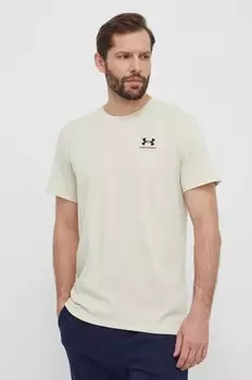 Тренировочная футболка Logo Embroidered Under Armour, бежевый